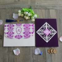 Purple Velvet Holder Invitation Card Wedding Invitation Card Personalized Custom